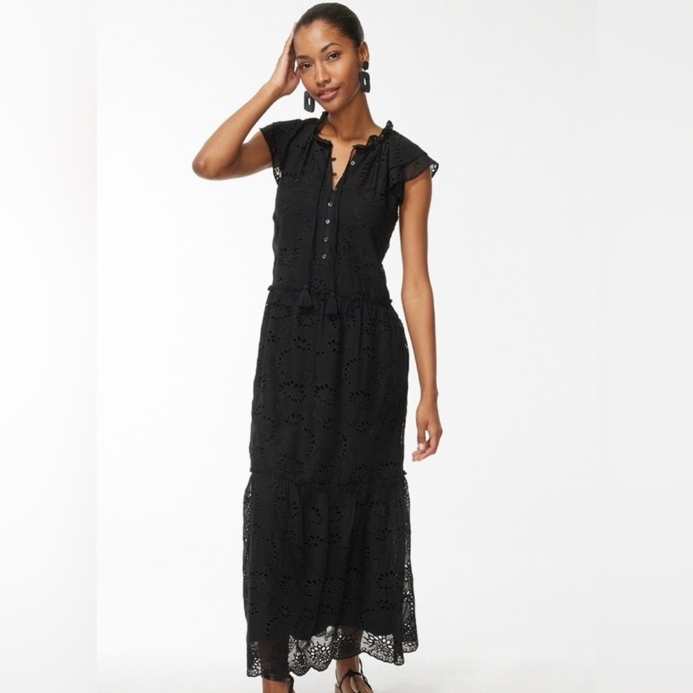 Chicos Eyelet Tired Midi Dress